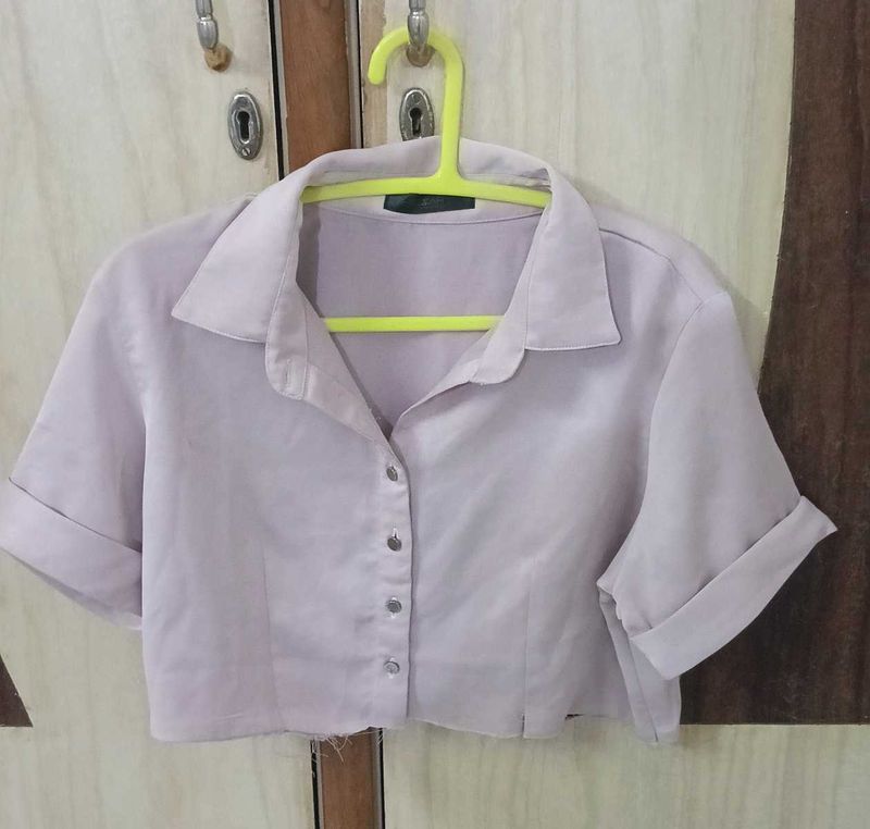 Cropped Button-Up Shirt