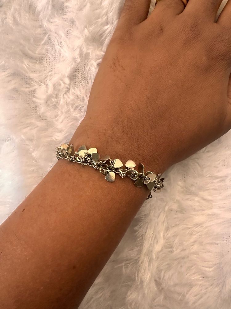 Silver Heart Charm Bracelet