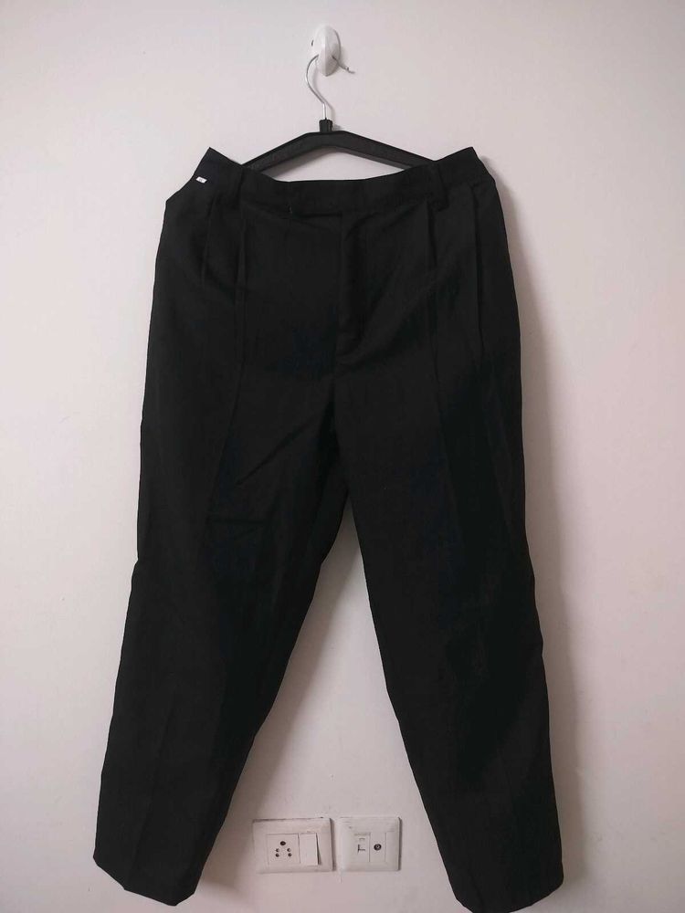 Classic Black Pleated Trousers