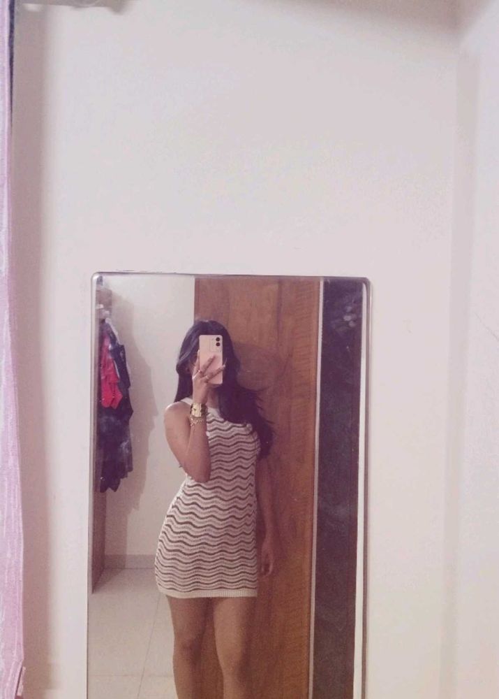Chic Striped Knit Mini Dress