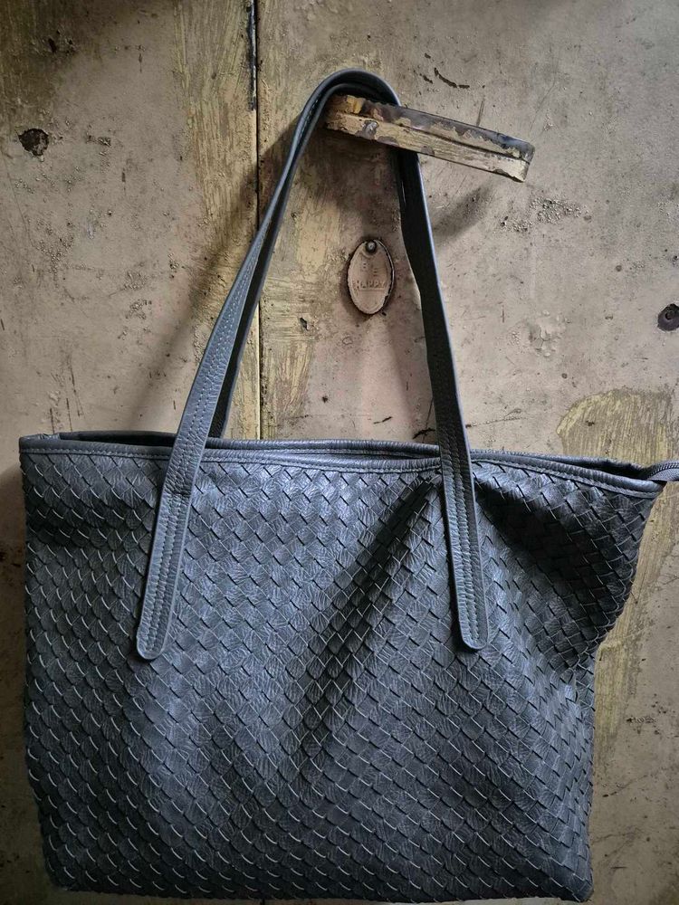 Woven Gray Tote Bag
