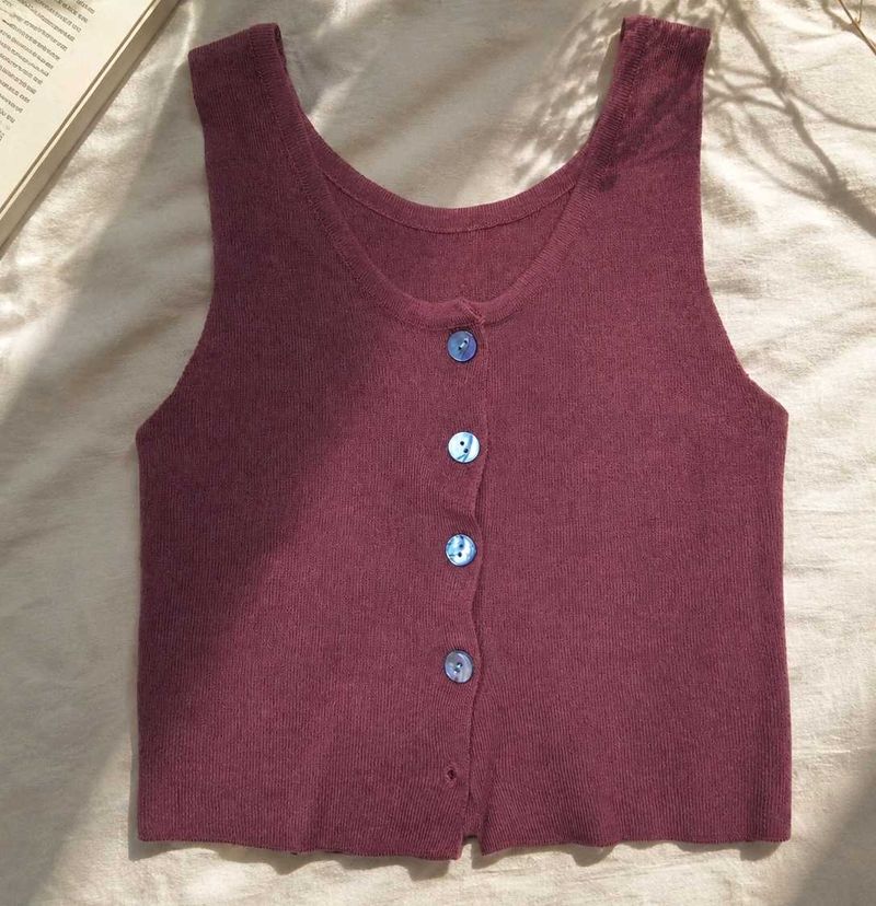 🤎 Soft Knit Button Tank Top 🌸