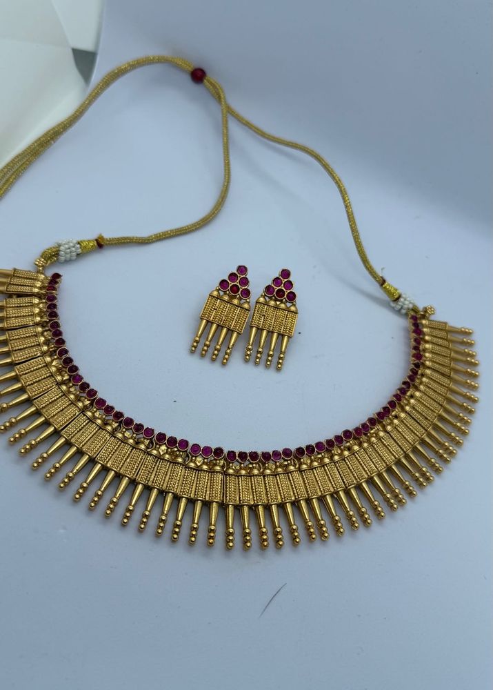 Gold Plated Necklace &amp; Earrings Set
