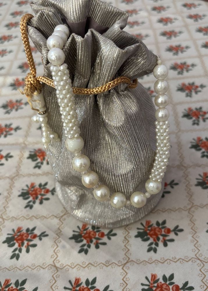Elegant Pearl Embellished Potli Bag