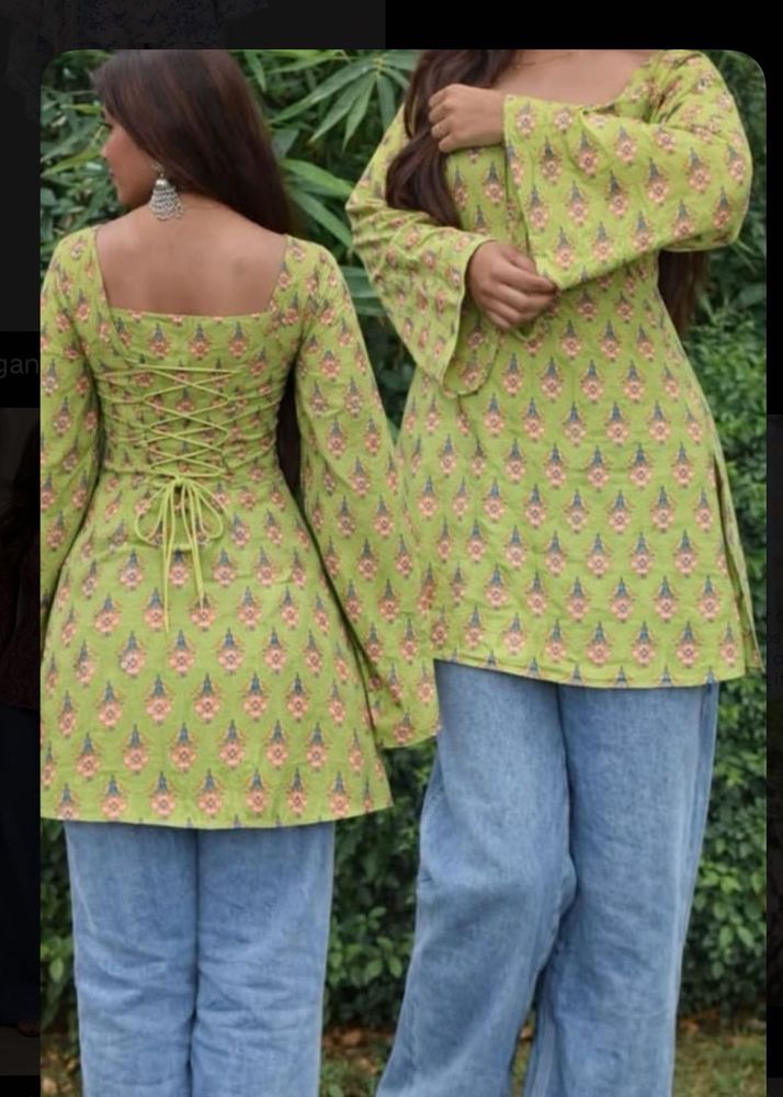 Custom corset back Kurta with Bell Sleeves
