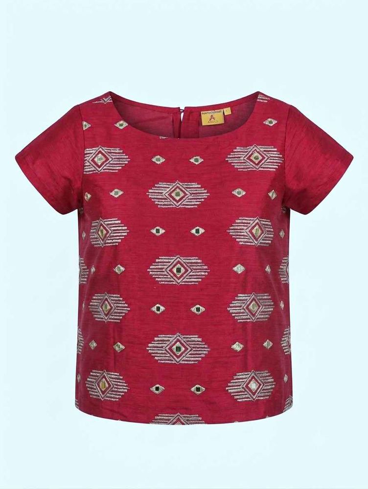 Embroidered Mirror work Ethnic Crop top/Blouse