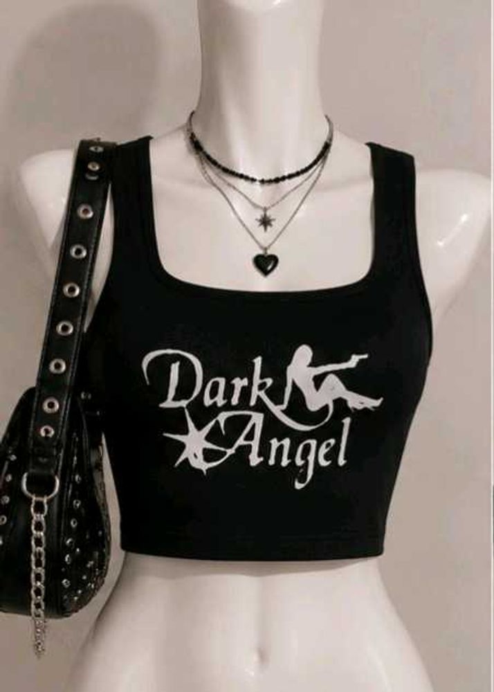 Black Dark Angel Tank Top
