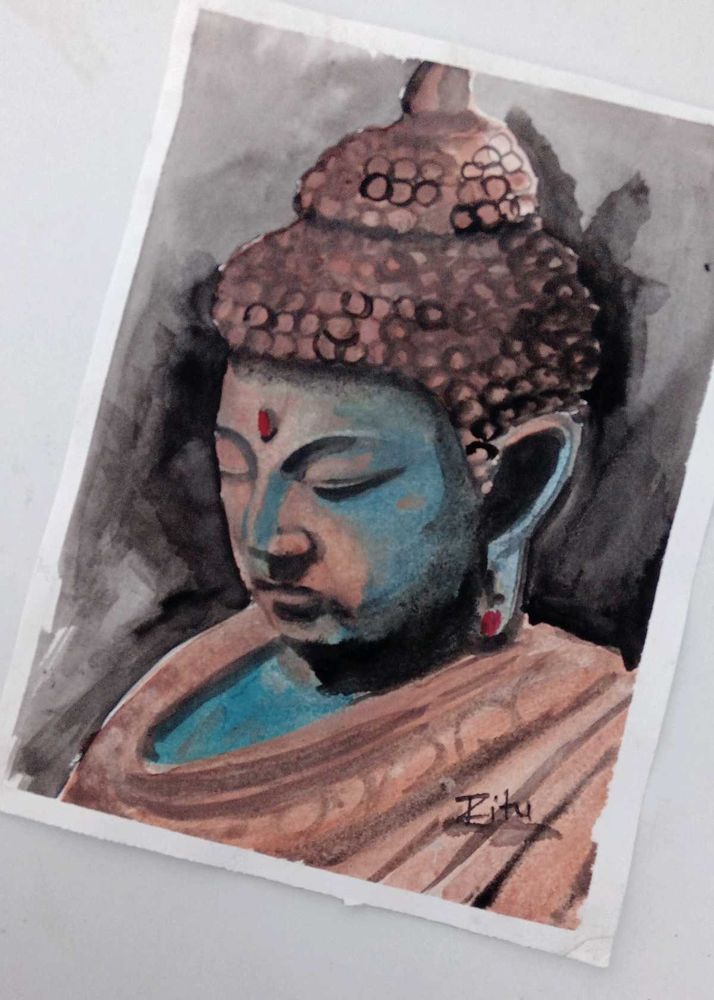 Watercolor Buddha Painting