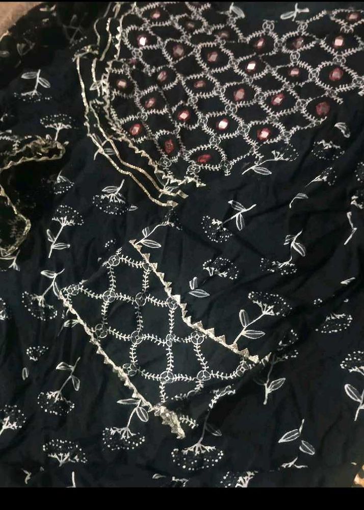 navy  blue anarkali