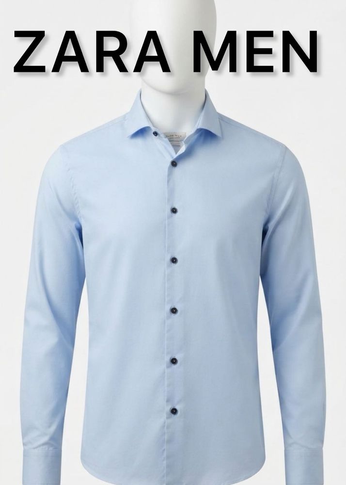 Zara Men Light Blue Dress Shirt