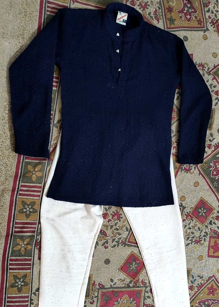 Navy Embroidery Kurta Pajama Set
