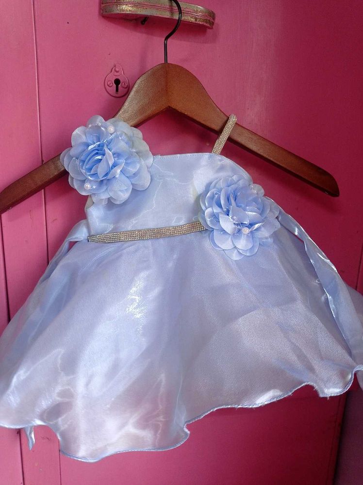 Adorable Baby Girl's Blue Party Dress