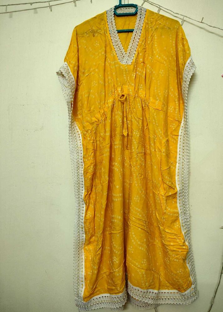 Yellow Kaftan Kurta