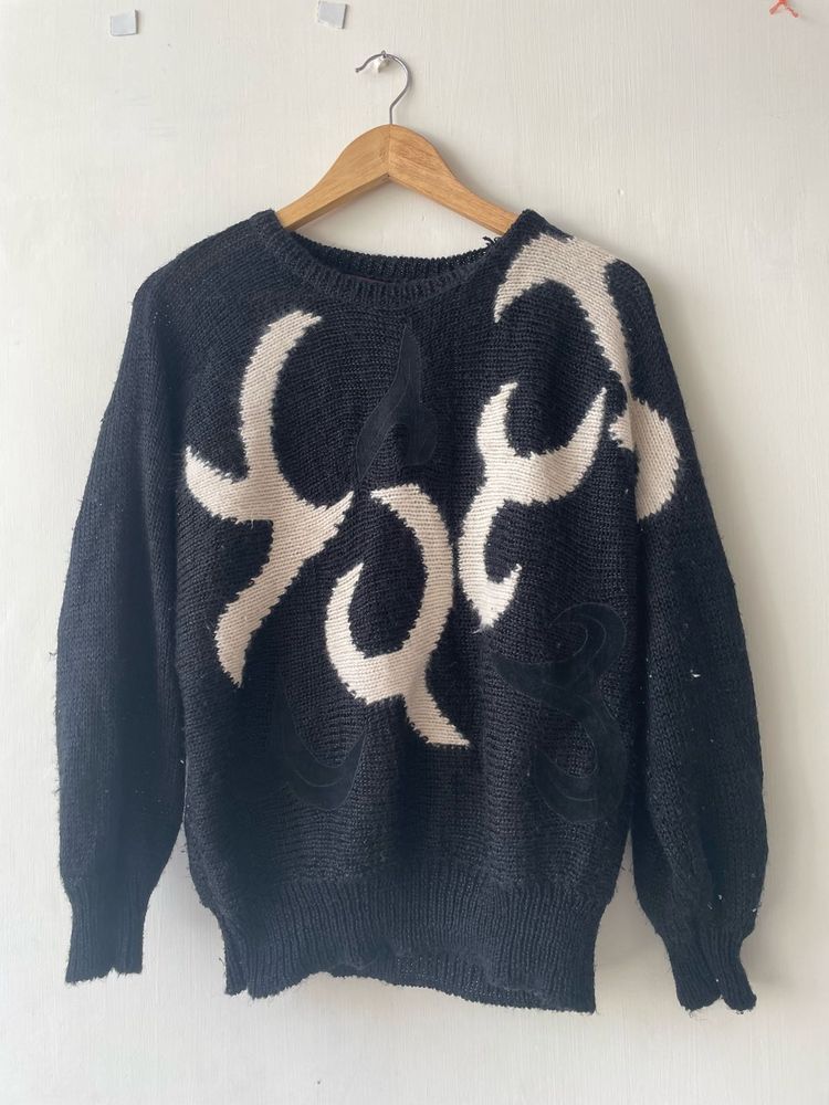 Black &amp; White Patterned Sweater