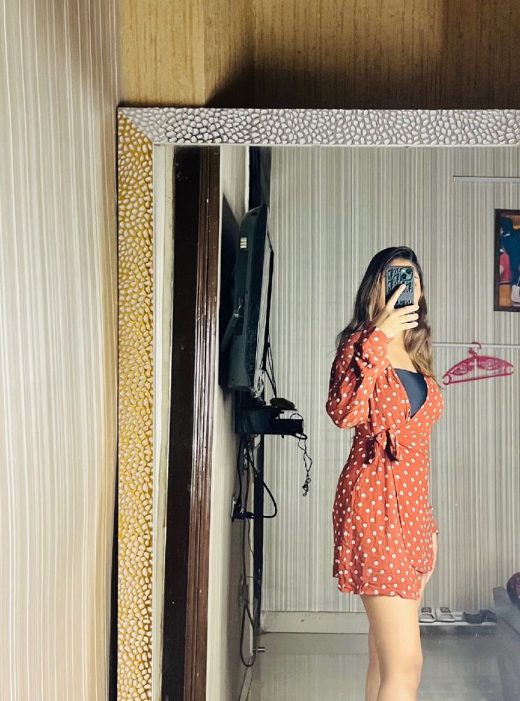 Chic Polka Dot Wrap Dress