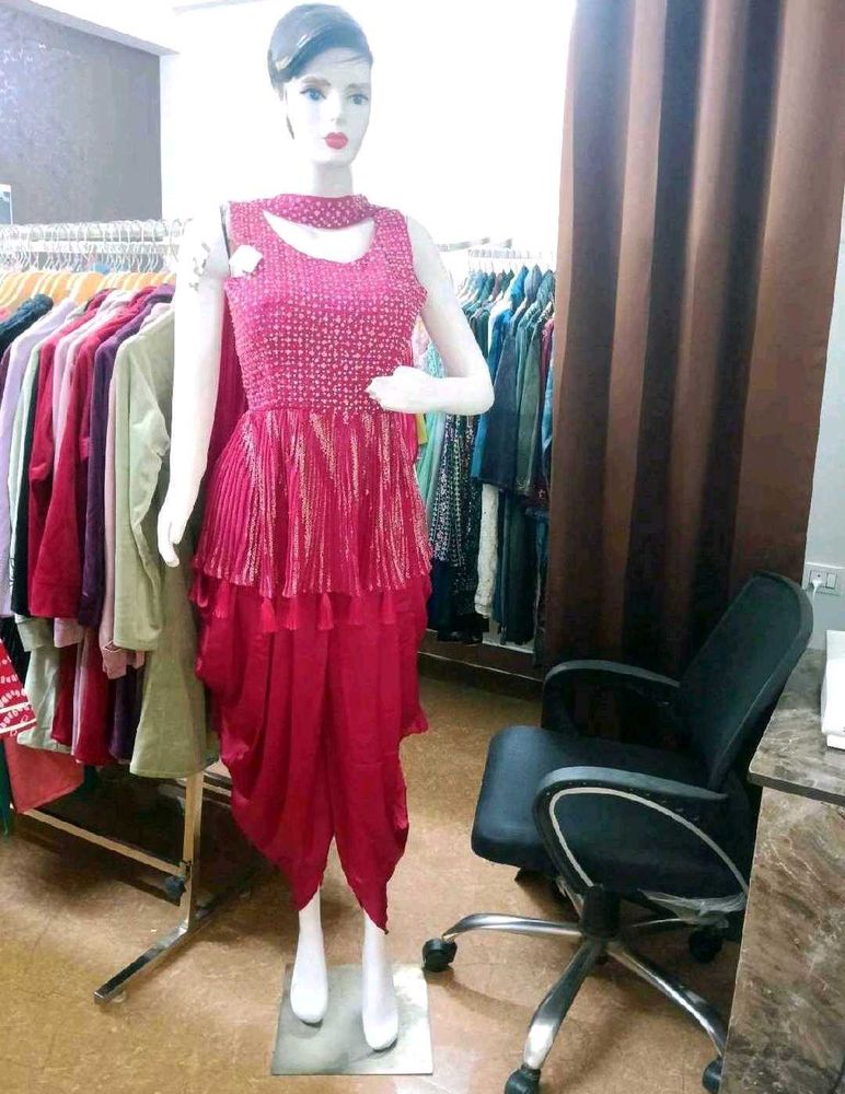 Stylish Pink Embellished Kurta Set