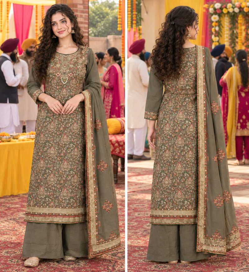 fresh banarasi plazzo suit &amp; dupatta dress