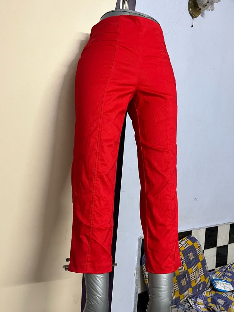 Pintrest Red Designer Pure Cotton Pant