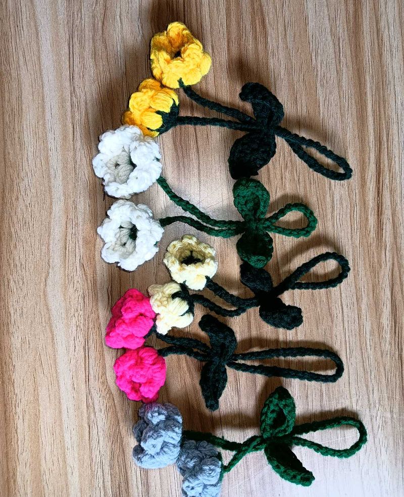 Handmade Crochet Flower Dupatta Embellishments