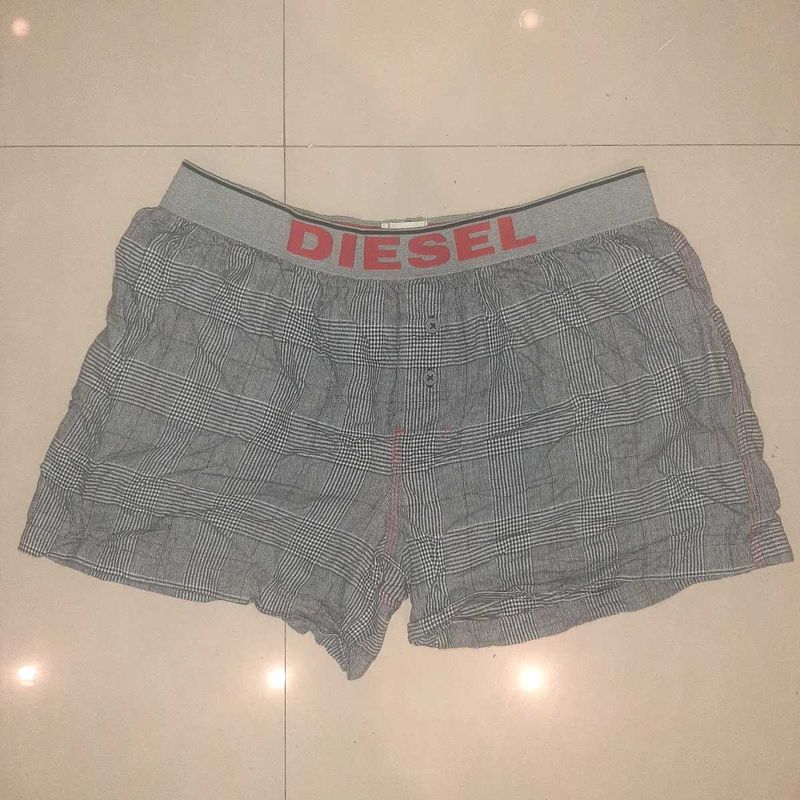 Orignal Diesel Men's Grey Boxers - Plaid Pattern