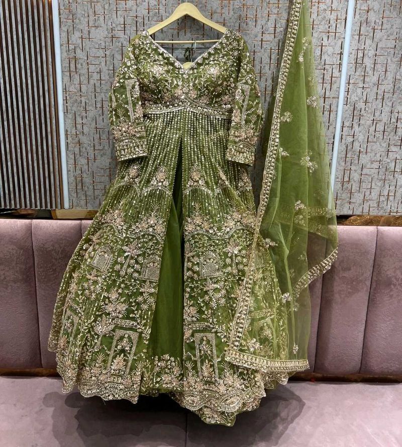Stunning Olive Green Lehenga Choli