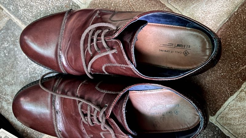 Men's Brown Leather Oxford Shoes formal