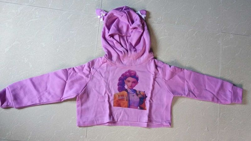 🇯🇵Cute Purple Cropped Hoodie with Ears