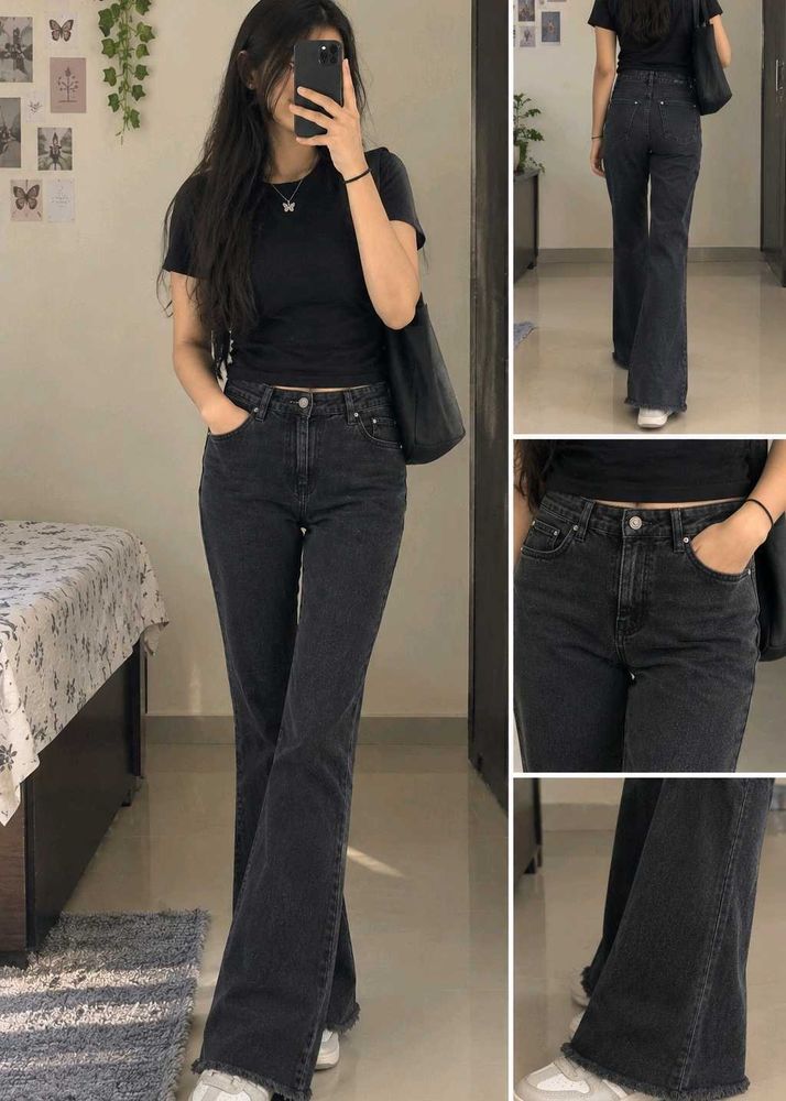 Stylish Dark Wash Flare Jeans