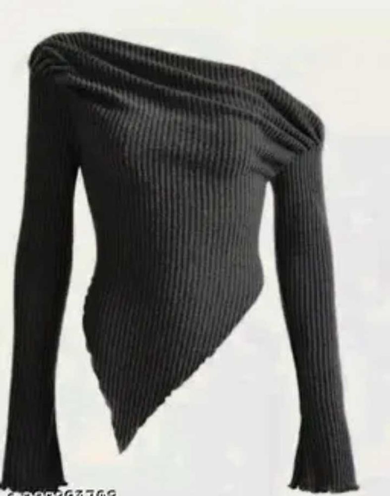 Chic One-Shoulder Ribbed Top