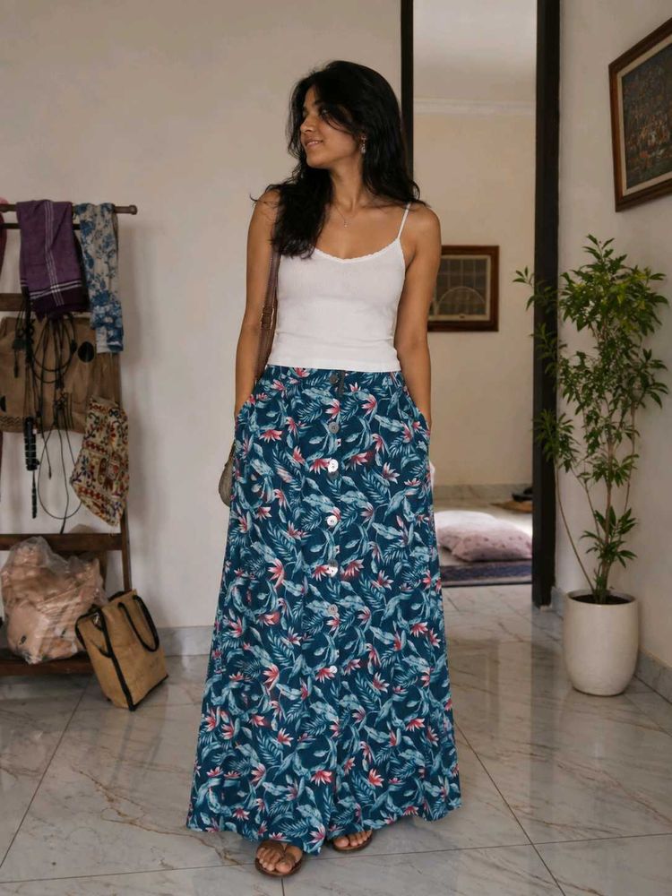 Bohemian Floral Maxi Skirt