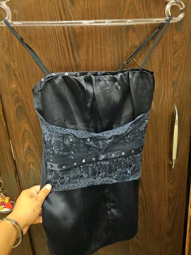 Elegant Blue Corset Top