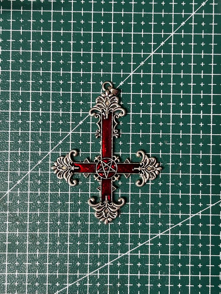 Gothic Inverted Cross Pendant Necklace