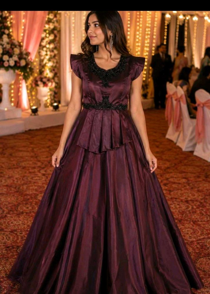 Elegant Burgundy Gown