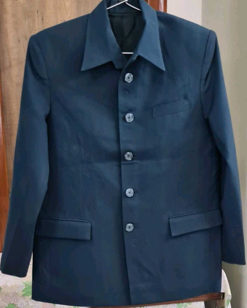 Partywear Navy Blue woollen Blazer style coat
