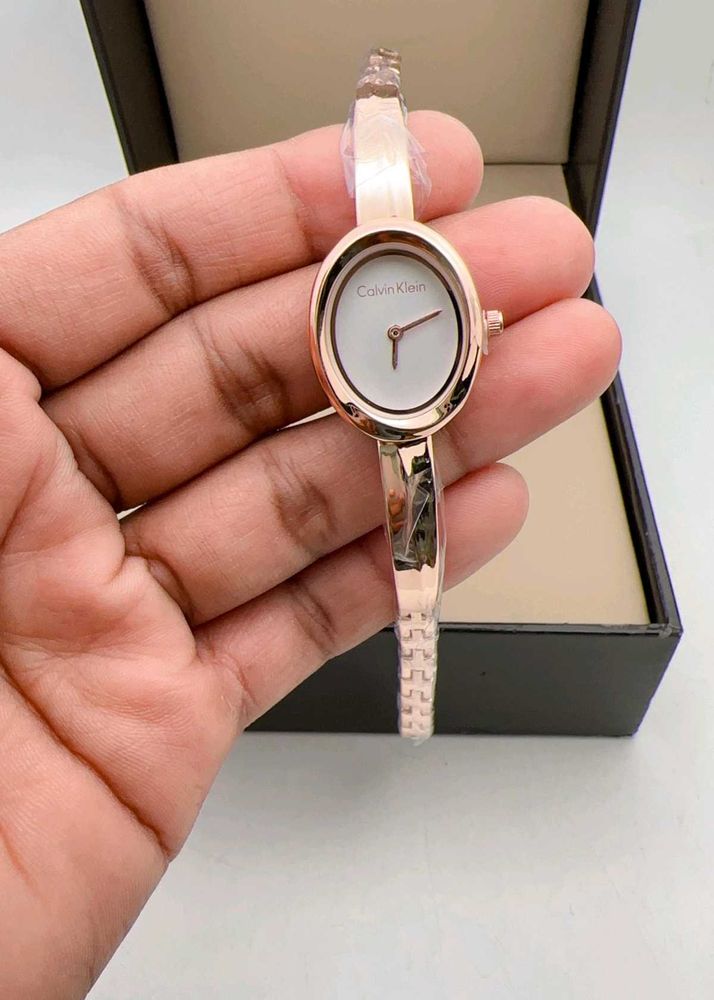 Calvin Klein Women's Oval Rose Gold Watch premium