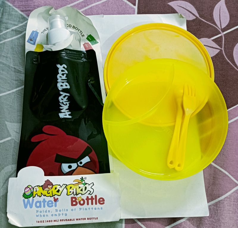 Foldable Water bottle And Lunch Box
