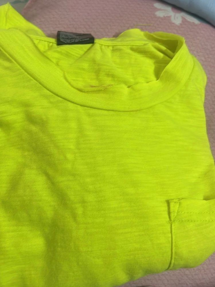 Neon Yellow Pocket T-Shirt