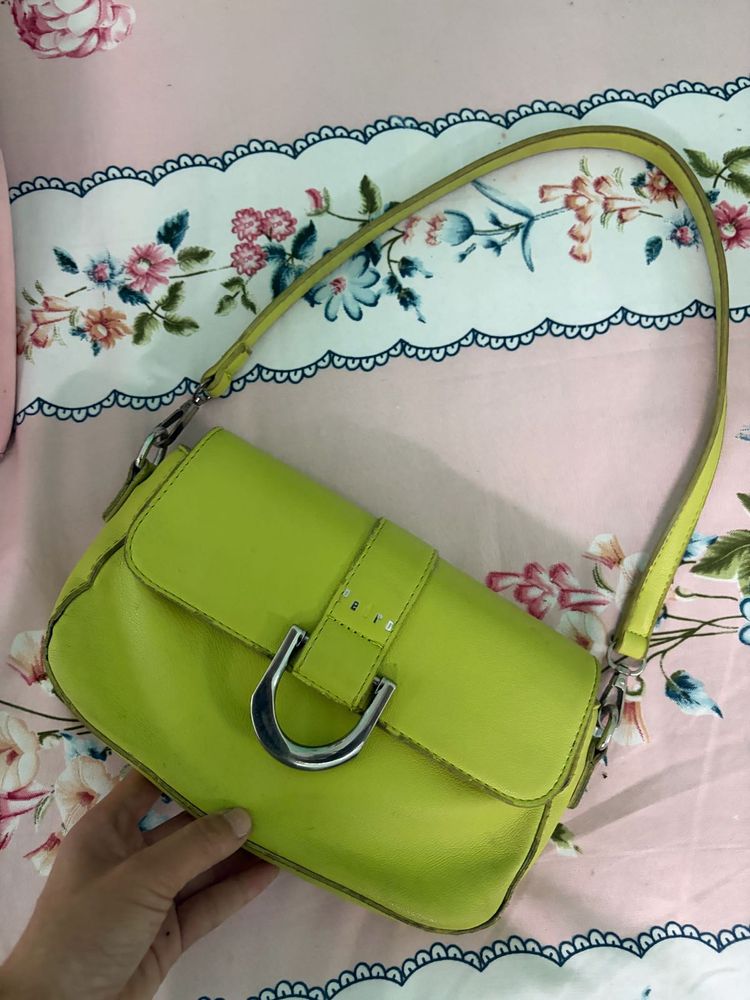 Lime Green shoulde bag ( comes with sling)