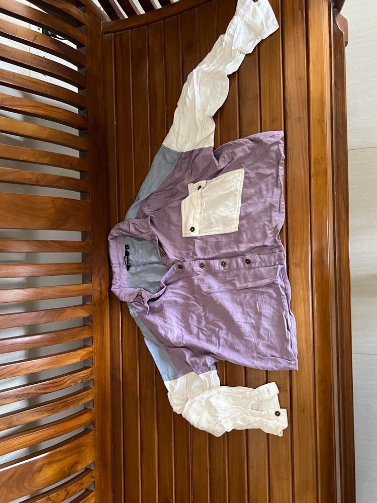 NUON by Westside Colorblock crop Shirt