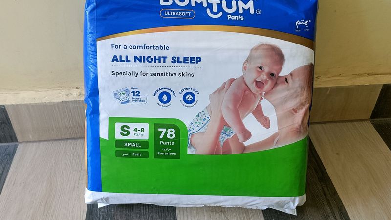 Bumtum Baby Diaper, Size - Small, Pack Of 78