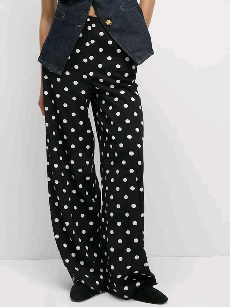 Polka Dot Wide Leg Pants
