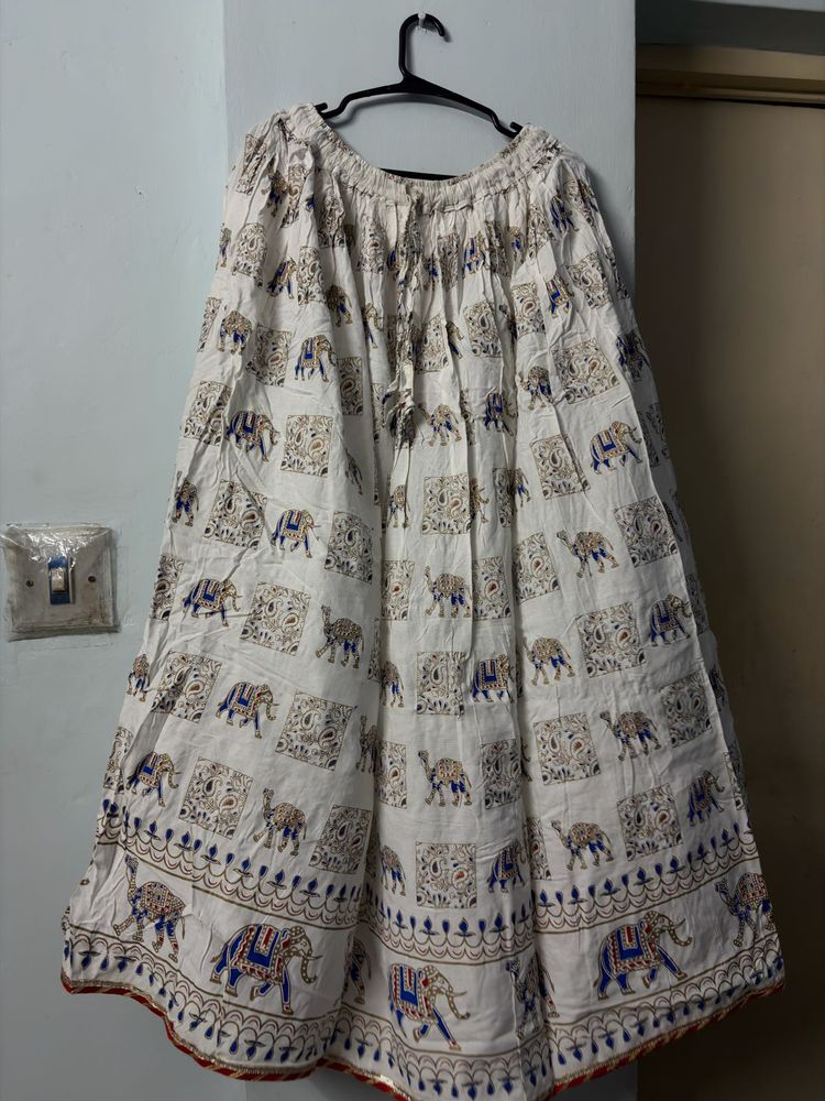 Bohemian Elephant Print Maxi Skirt