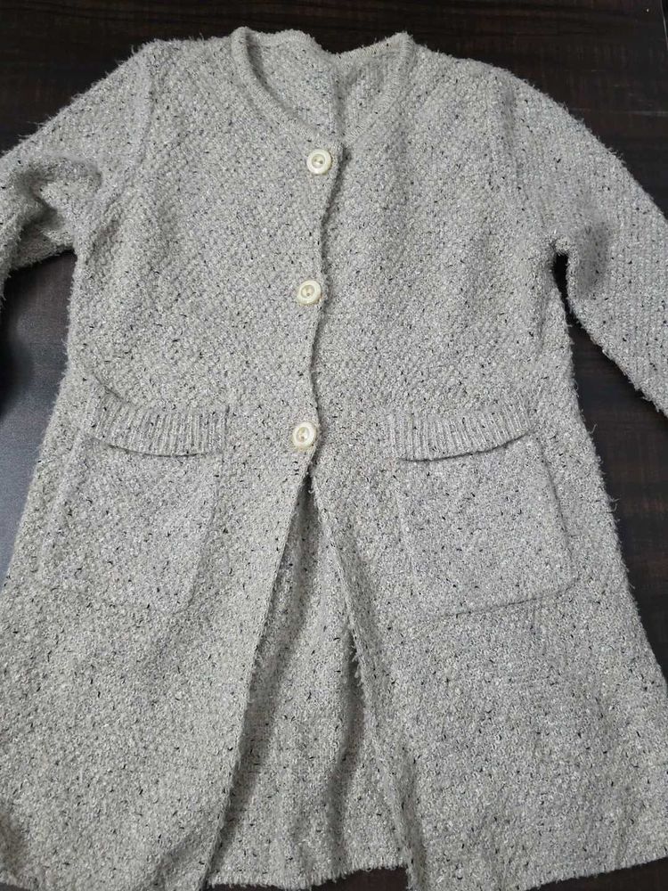 Women's Grey Knit Cardigan