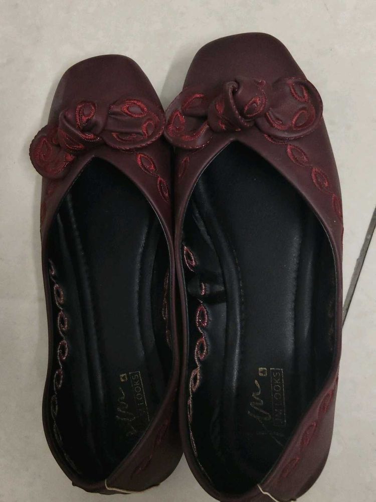 Women's Burgundy Ballet Flats | Beautiful