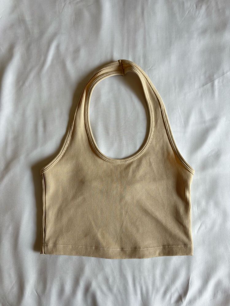 H&amp;M ribbed halterneck top