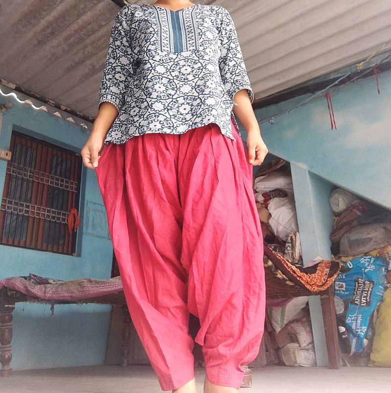 Stylish Ethnic Kurta with Dhoti Pants