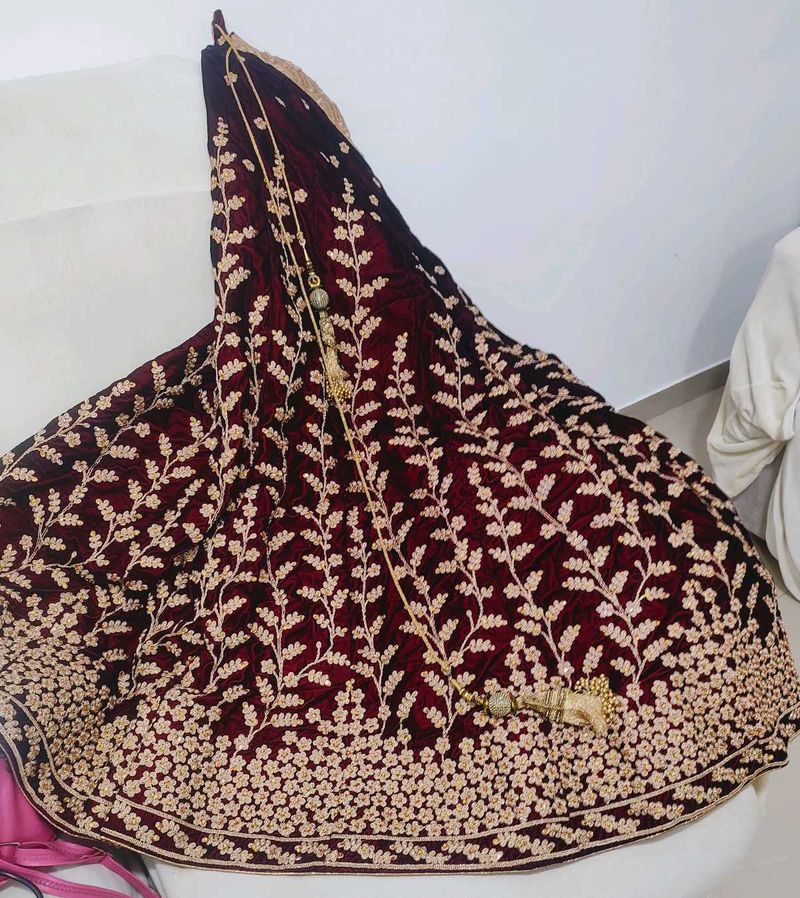 Elegant Maroon Lehenga Choli... sharara.