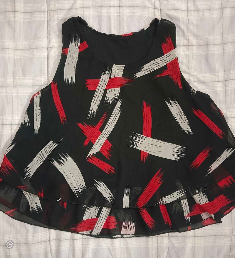 Stylish Abstract Print Sleeveless Top