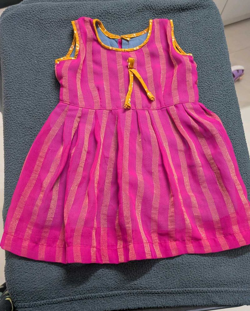 Stunning Pink Striped Party Dress