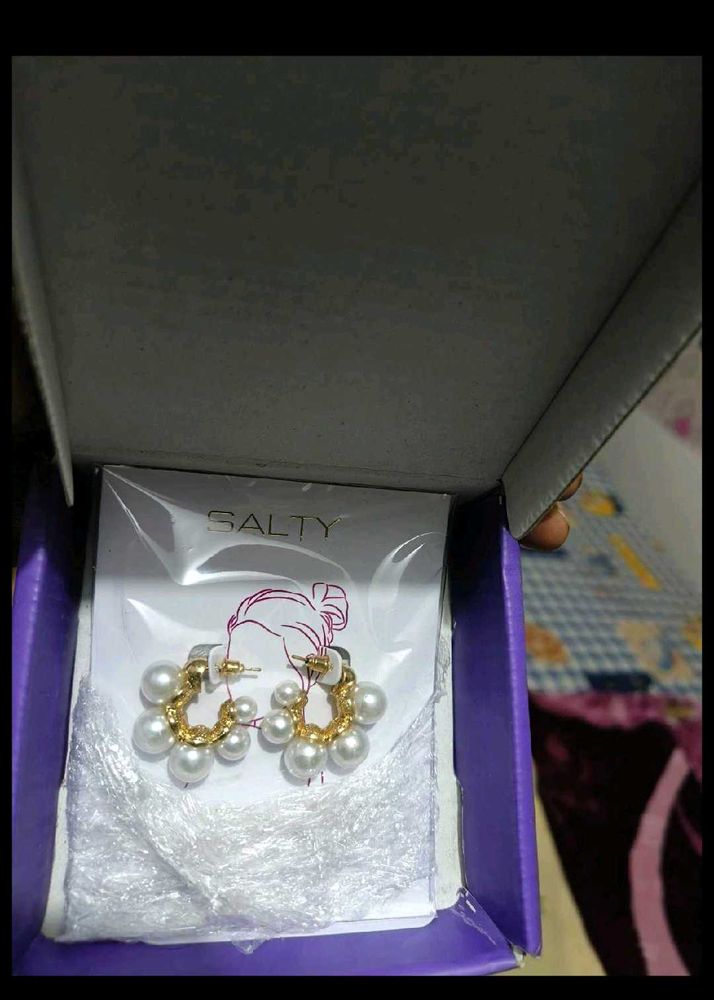 Elegant Pearl Hoop Earrings